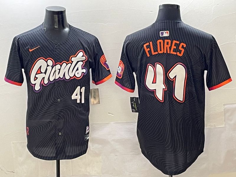 Men San Francisco Giants #41 Flores Black Joint Name Nike 2025 MLB Jersey style 4->san francisco giants->MLB Jersey